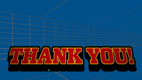 Retro Thank You Message with Futuristic Lines
