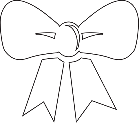Stylish bow tie outline illustration on transparent background
