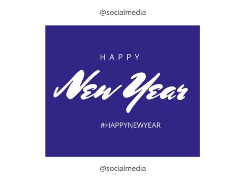 Festive Happy New Year Greeting on Blue Background - Download Free Stock Templates Pikwizard.com