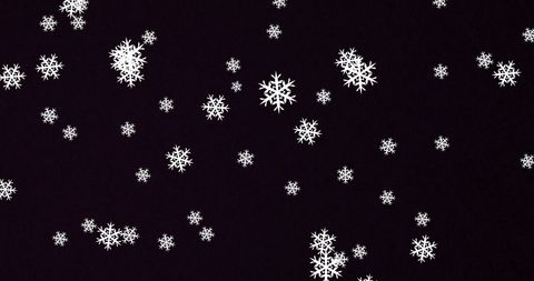 Digital Snowflakes on Black Background for Christmas