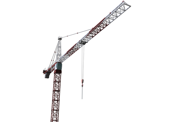 Transparent Studio Shot of Red Construction Crane Isolated on White Background - Download Free Stock Videos Pikwizard.com