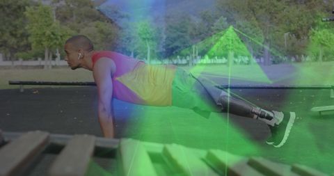 Disabled Athlete With Prosthetic Leg Doing Push-Ups