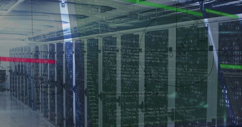 Digital Data Processing on High-Tech Servers - Download Free Stock Images Pikwizard.com