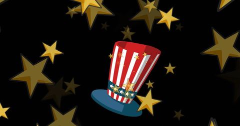 Patriotic top hat with stars celebrating american independence