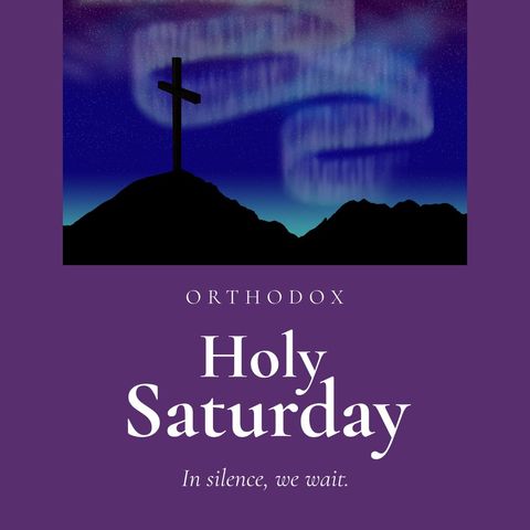 Orthodox Holy Saturday with Cross Under Starlit Sky