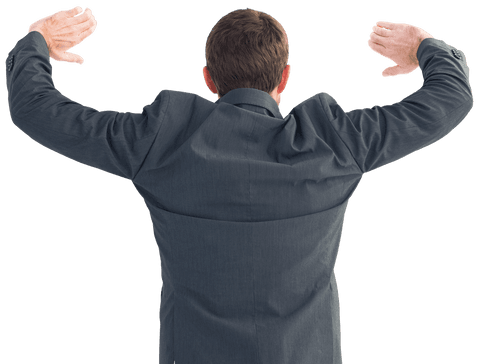Transparent Background: Businessman Standing with Hands Up in Formal Suit - Download Free Stock Videos Pikwizard.com