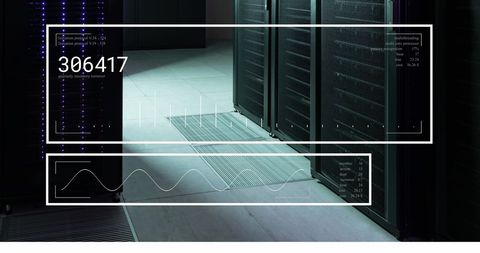 Data Processing in Modern Server Room with Digital Interfaces - Download Free Stock Images Pikwizard.com