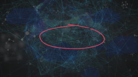 Global Network Animation Representing Data Processing Concept