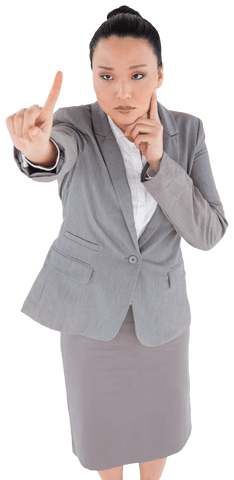focused asian businesswoman in suit on transparent background exhibiting leadership - Download Free Stock Videos Pikwizard.com
