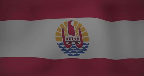 Vibrant triband flag with canoe and sun symbol