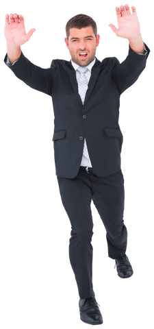 businessman raising hands reaching forward transparent background - Download Free Stock Videos Pikwizard.com