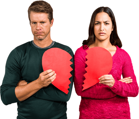 transparent serious couple holding broken heart symbol - Download Free Stock Videos Pikwizard.com