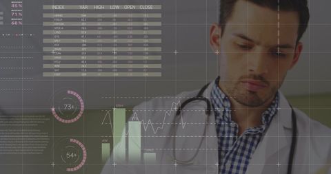 Doctor Analyzing Digital Data Visualization and Statistics - Download Free Stock Images Pikwizard.com