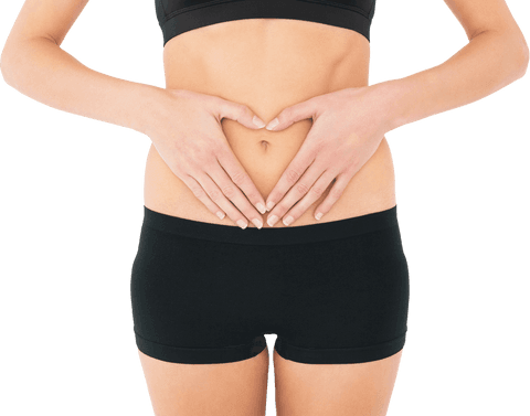 transparent fitness model displaying heart shape on stomach - Download Free Stock Videos Pikwizard.com