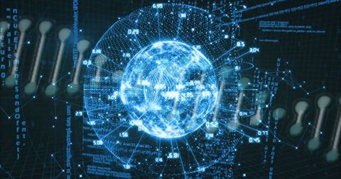 Glowing Digital Globe with Data Streams and Radial Network Connections for Technology