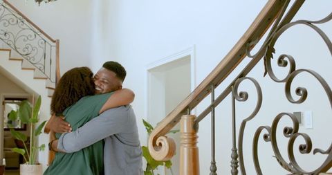 Loving Couple Celebrates New Home Arrival Joyfully