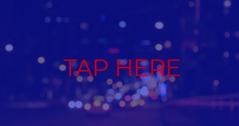 Interactive Red Text on Blurred Urban Night Cityscape
