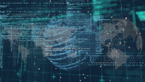 Digital Data Processing with World Map and Global Network