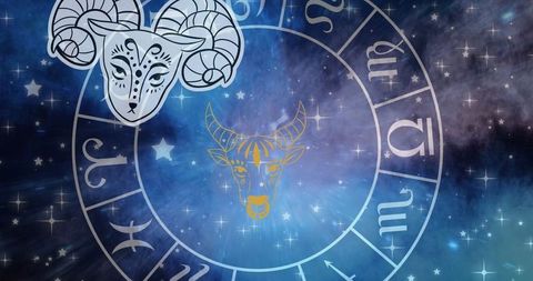zodiac symbols displayed against starry cosmic background - Download Free Stock Images Pikwizard.com