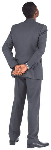 Transparent African American Businessman Looking Upward in Suit