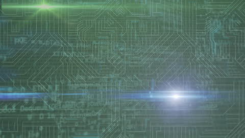 Futuristic Digital Circuitry with Data Streaming Effects