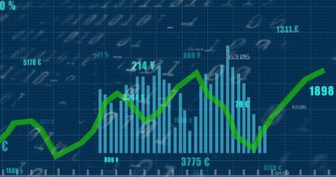 Futuristic Financial Graph with Binary Code Overlay - Download Free Stock Images Pikwizard.com