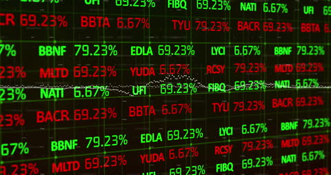 Abstract Financial Stock Market Data Visualization on Digital Display