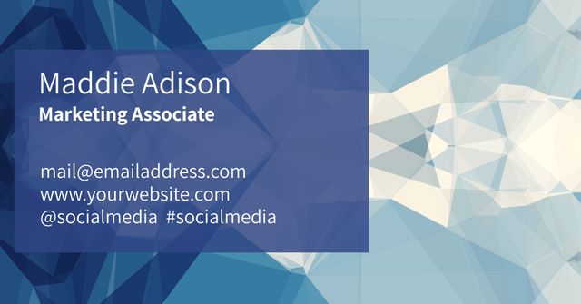 Modern Business Card Template with Geometric Blue Background - Download Free Stock Templates Pikwizard.com