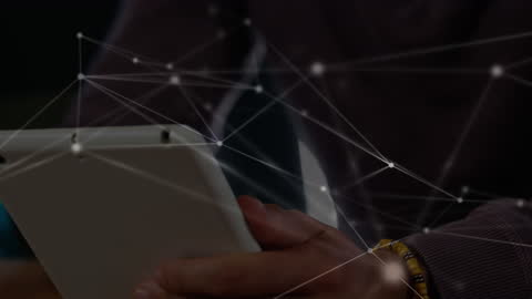 Digital Connections Visualized Over a Tablet Illustration