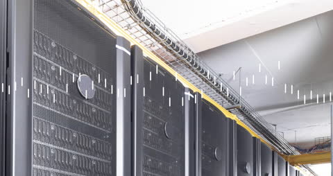 Data Processing Animation over Modern Server Racks