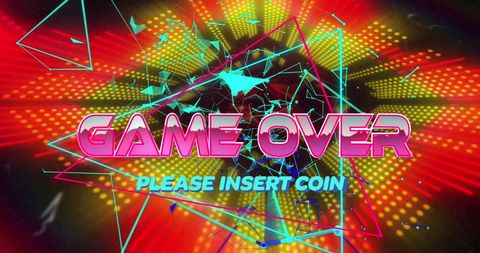 Retro Futuristic Game Over Digital Interface
