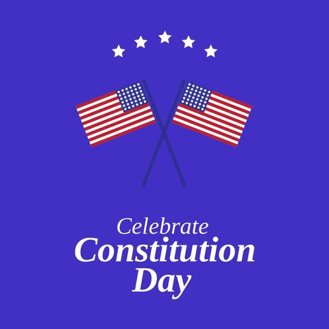 American Flags with Text Celebrating Constitution Day - Download Free Stock Templates Pikwizard.com