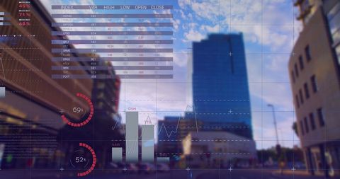 Digital Financial Data over Modern Cityscape - Download Free Stock Images Pikwizard.com