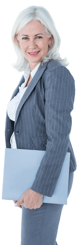 smiling senior businesswoman holding file transparent background - Download Free Stock Videos Pikwizard.com