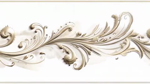 Panning Gold Floral Scroll Revealing Elegant Embossed Filigree Borders