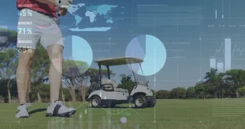 Golfing Technology Enthusiast Preparing for Precision Putt