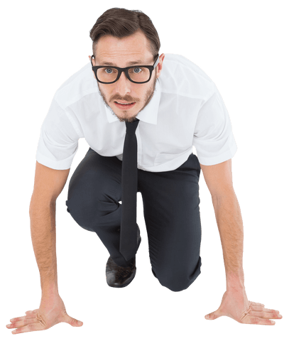 transparent ready to race businessman in glasses - Download Free Stock Videos Pikwizard.com