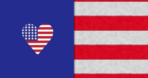 Heart-Shaped American Flag on Blue with Patriotic Stripes - Download Free Stock Images Pikwizard.com