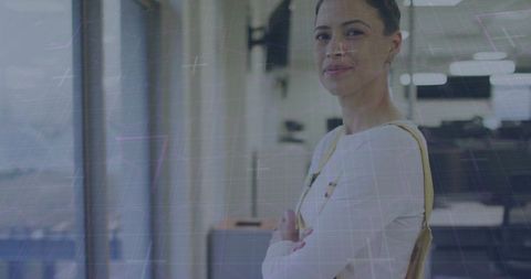 Confident Businesswoman Embracing Digital Innovation in Office