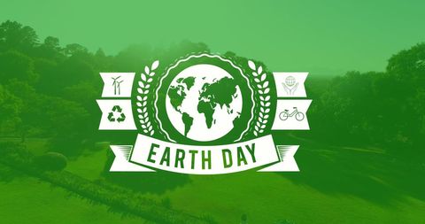 Earth Day Celebration Banner With Green Ecosystem Themes
