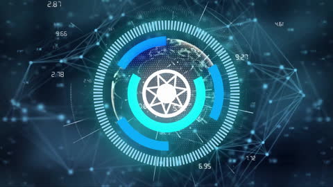 Digital Globe with Network Connections and Scanning Animation