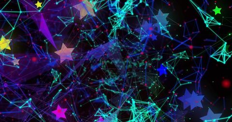Abstract Digital Plexus with Colorful Stars Background - Download Free Stock Images Pikwizard.com