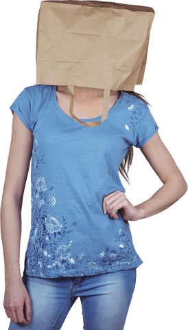 woman with paper bag on head transparent background - Download Free Stock Videos Pikwizard.com