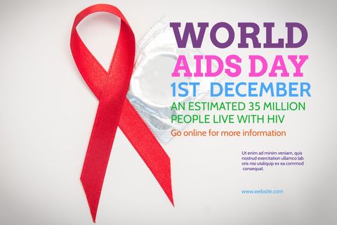 World AIDS Day Awareness Red Ribbon and Condom Symbol