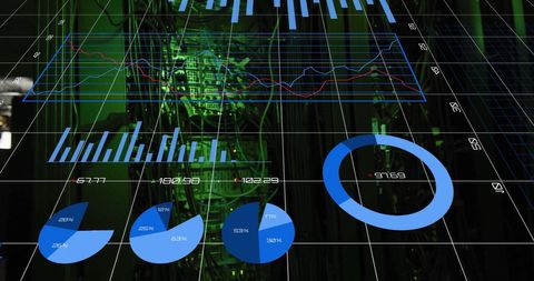 Digital Data Visualization Over Computer Servers - Download Free Stock Images Pikwizard.com