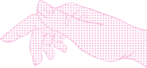 Stylized transparent hand with artistic pink halftone design
