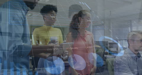 Modern Business Team Analyzing Digital Data Dashboards