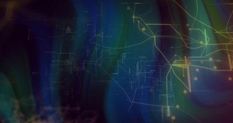 Futuristic Abstract Digital Interface with Glowing Nodes and Lines