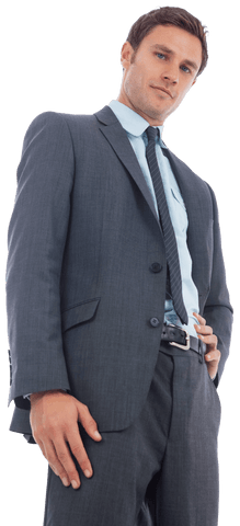 Confident Businessman in Professional Attire Standing Tall Transparent Background