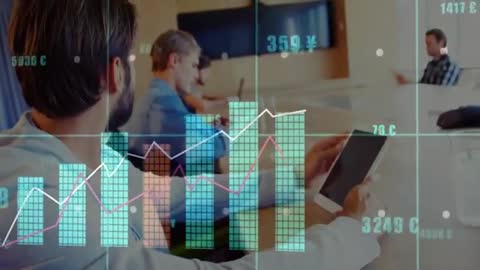 Colleagues Analyzing Data with Financial Graphics at Business Meeting